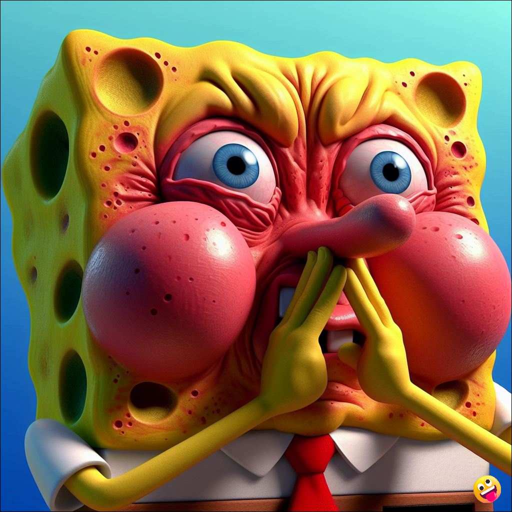 goofy SpongeBob faces